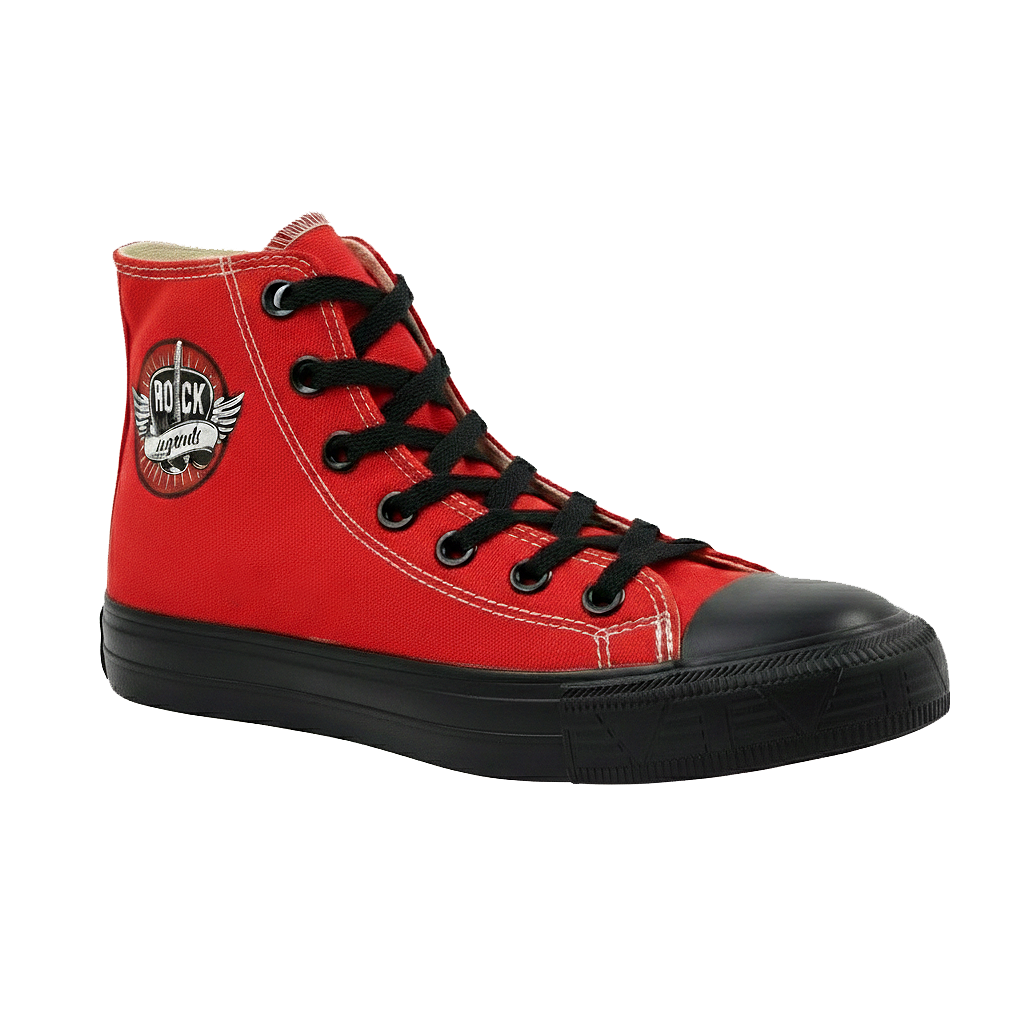 Tênis Plumax Legends Kids Lona Cano Alto Vermelho Preto