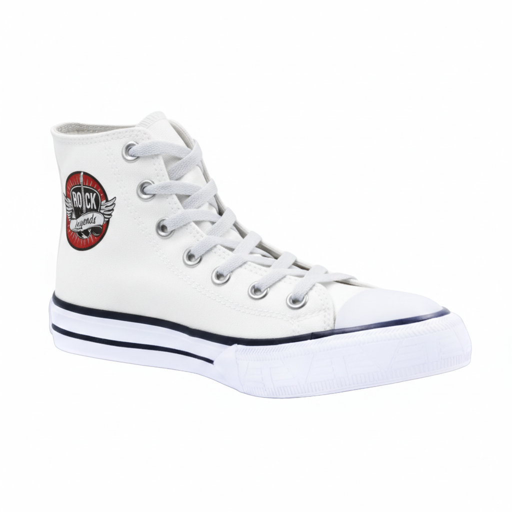 Tênis Plumax Legends Kids Lona Cano Alto Branco