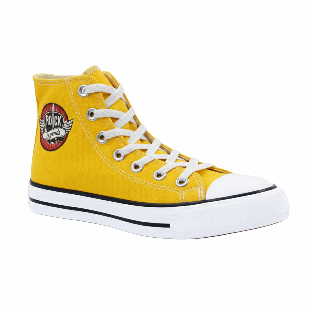 Tênis Plumax Legends Lona Cano Alto Amarelo